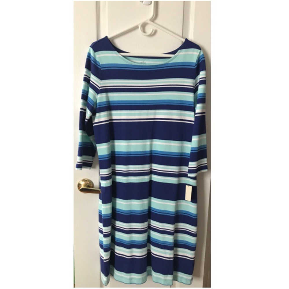 Talbots Blue Striped Dress - Picture 1 of 5